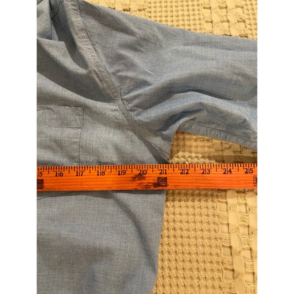 George Mens Button Down Shirt Blue Long Sleeve Size Medium 38-40 R Classic Fit - Picture 7 of 8